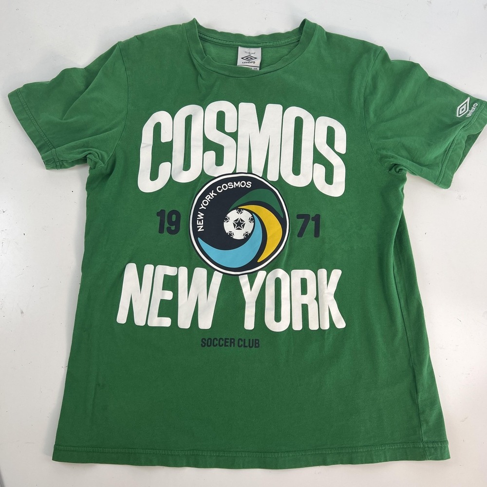 New York‎ Cosmos Shirt Mens Large Green 1971 Soccer Club Umbro Graphic Logo Tee